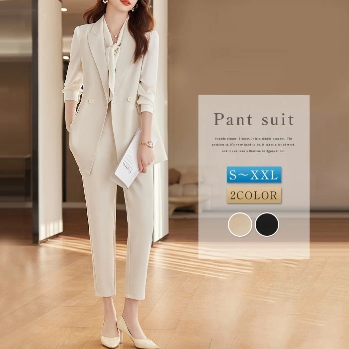 セットアップ レディース パンツドレス 上下セット 2点セット パンツ スーツ ジレ アンクルパンツ 卒業式 入学式　入園式 卒園式 ママ コーデ ビジネス 通勤 オフィス 春 夏 秋 シンプル 落ち