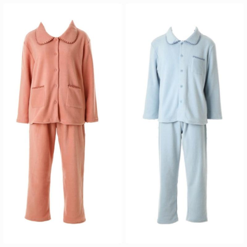 柔らかくて暖かいポーラーフリースソリッドカップルパジャマVPA4558M 12,897円