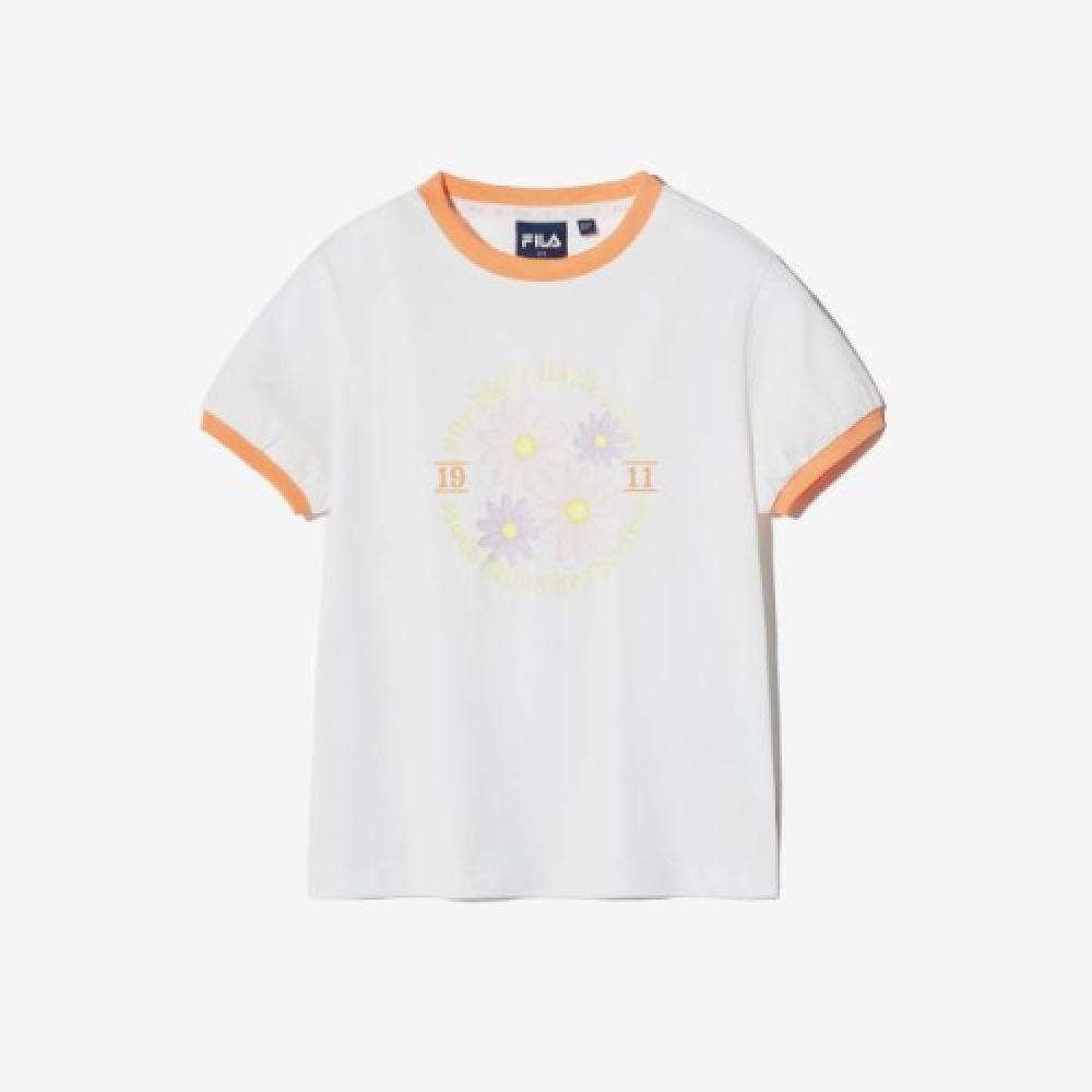 フィラキッズデイジーリンガー Tシャツ (FK2RSH2401FOWH)