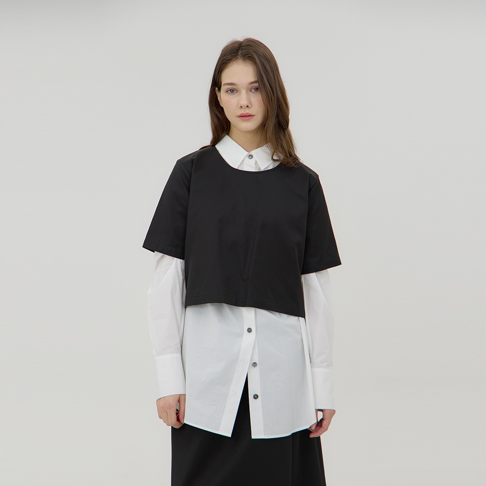 トカタ クロップ トップ_ブラック