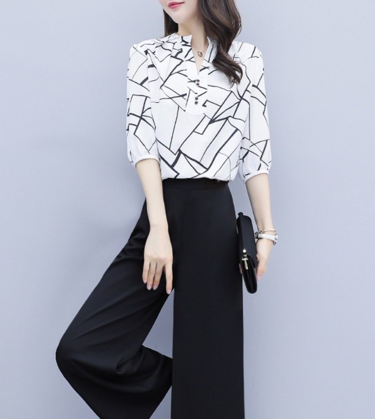 セットアップ デート モテアイテム ブラウス ワイドパンツ シフォン 可愛い きれいめ 上品 おしゃれ かっこいい 可愛い ラブリー キュート ガーリー クール モード系 セクシー エレガント 10,422円