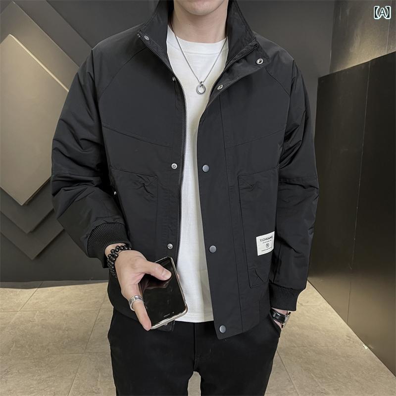 メンズ ファッション スタンドカラー ジャケット 春秋 スリム 無地 カジュアル ジャケット 19,560円