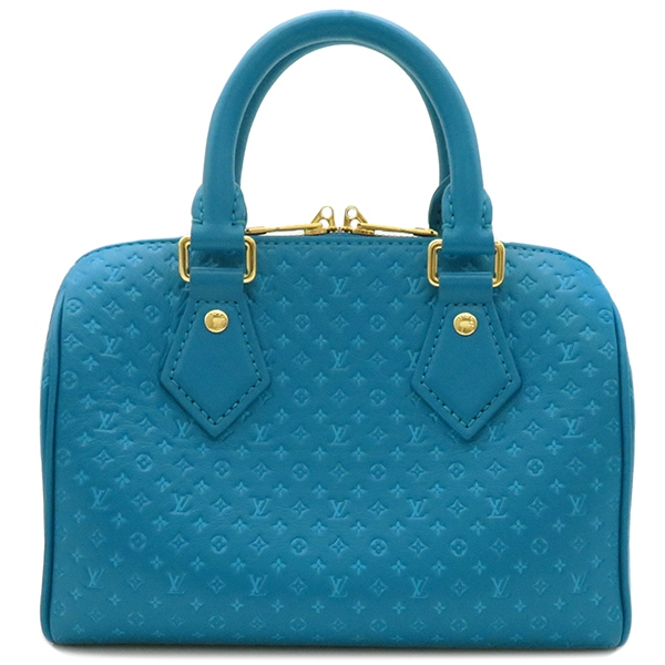 ルイヴィトン LOUIS VUITTON 2WAYバッグ ナノグラム スピーディ バンドリエール20 カーフレザー ブルー ゴールド金具 青 ハンドバッグ ショルダー 斜め掛け M22596 RFID