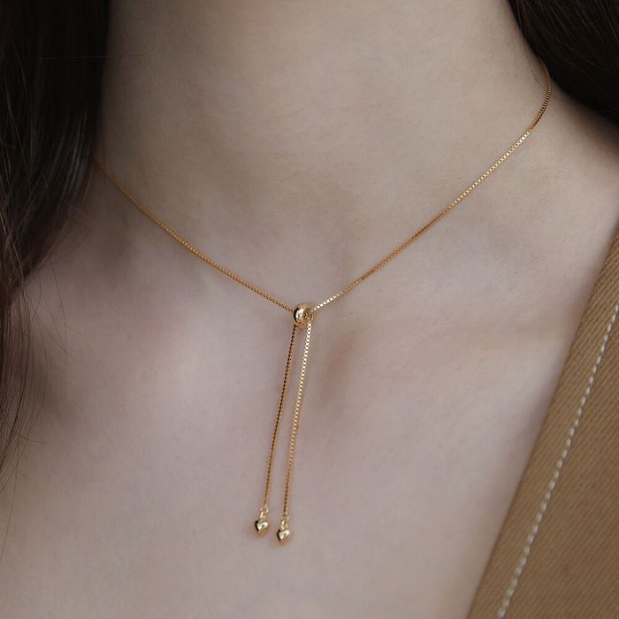 Heart Tail Drop Tie Necklace 2色 おしゃれ アイドル愛用ブランド 韓国人気 韓国ファッション