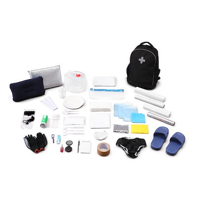 他サイト： アイリスオーヤマ　IRIS OHYAMA　防災リュックセット 1人用 食品無し 33点 ブラック　BRS-33-Bの商品画像