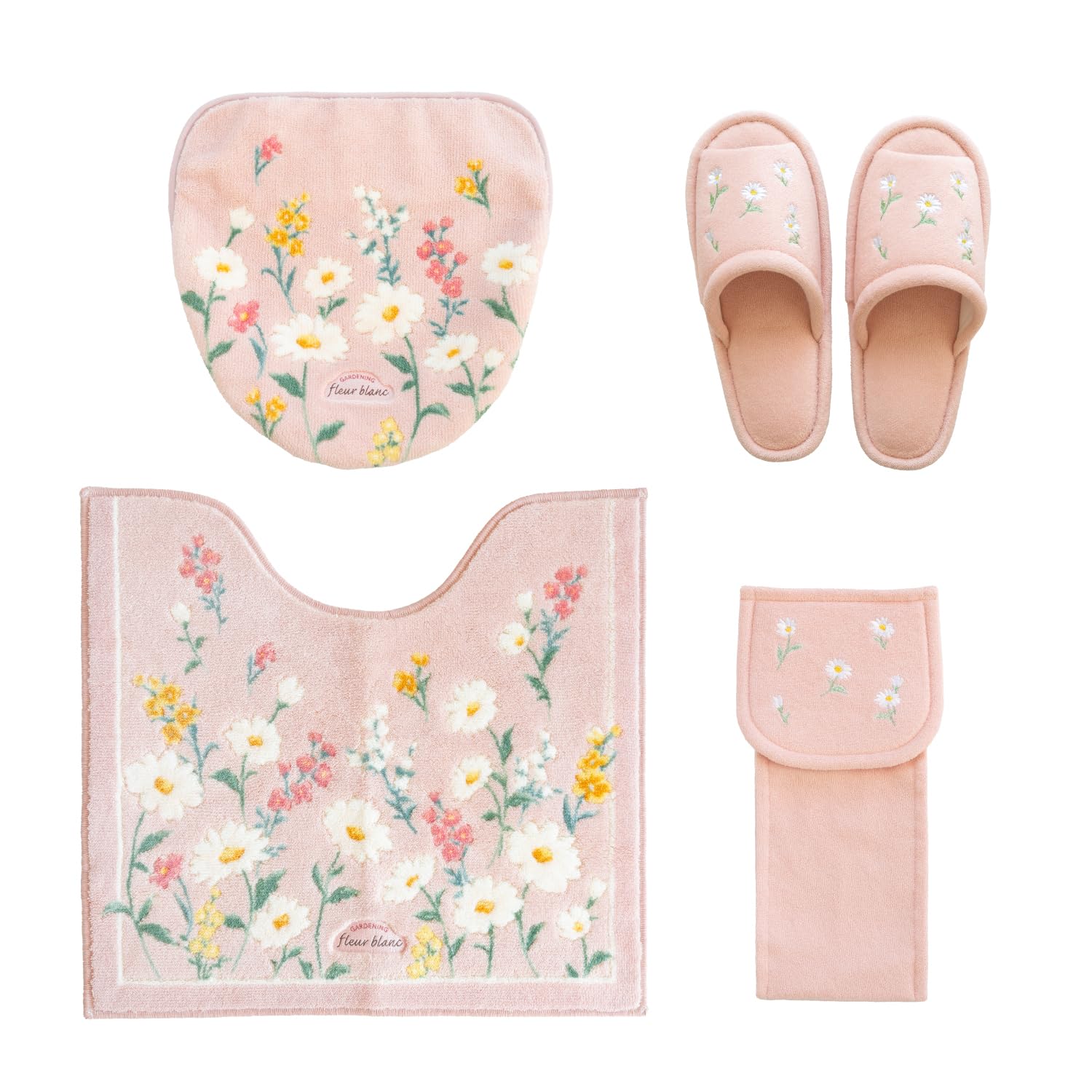 もりこ オカ(OKA) フルールブラン レギュラートイレマット 4点セット