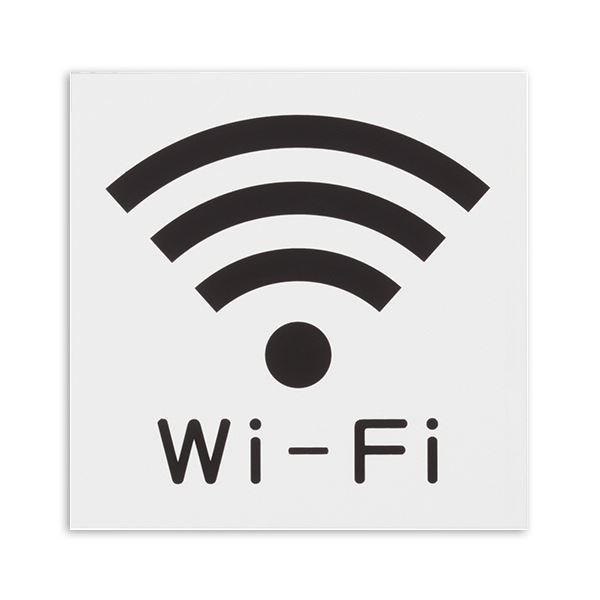 （まとめ） 光 アクリルマット板サインWi-Fiマーク テープ付 タテ100ヨコ100厚み2mm 白 KMP1051-5 1枚 30セット