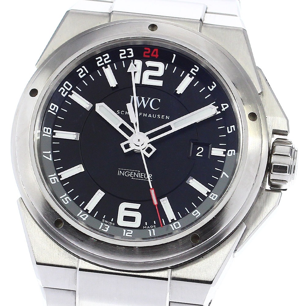 内箱・保証書付き【IWC SCHAFFHAUSEN】IWC インヂュニア デュアルタイム GMT IW324402 自動巻き メンズ_714896【中古】
