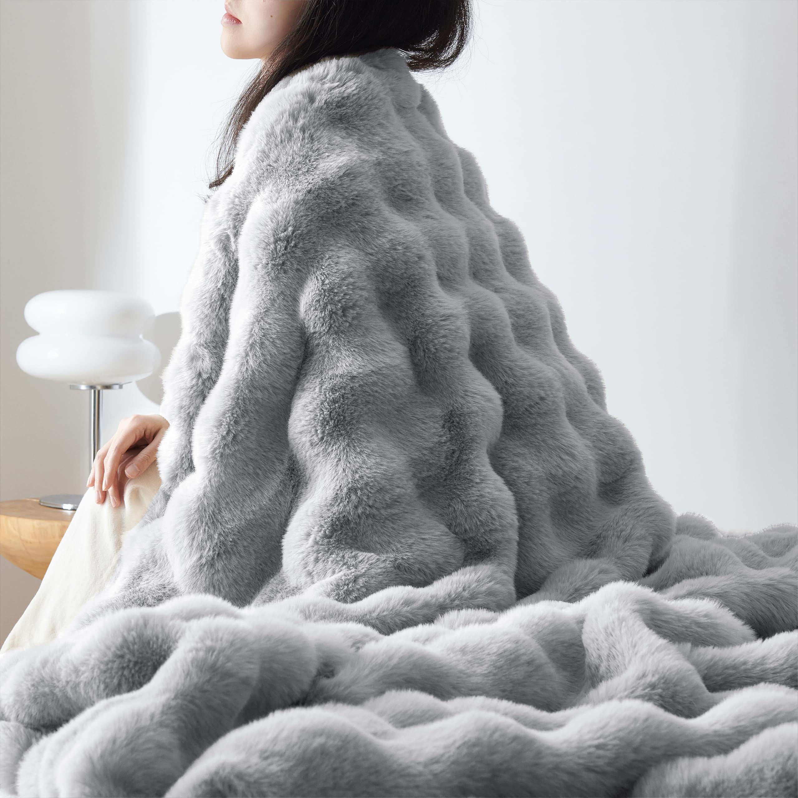 YOYOSTAR 2026毛布 シングル ポコポコ ブランケット 2枚合わせ ラビットファー ふわとろ モコモコ とろける肌触り ぬくもりキープ【TV&Sgwp