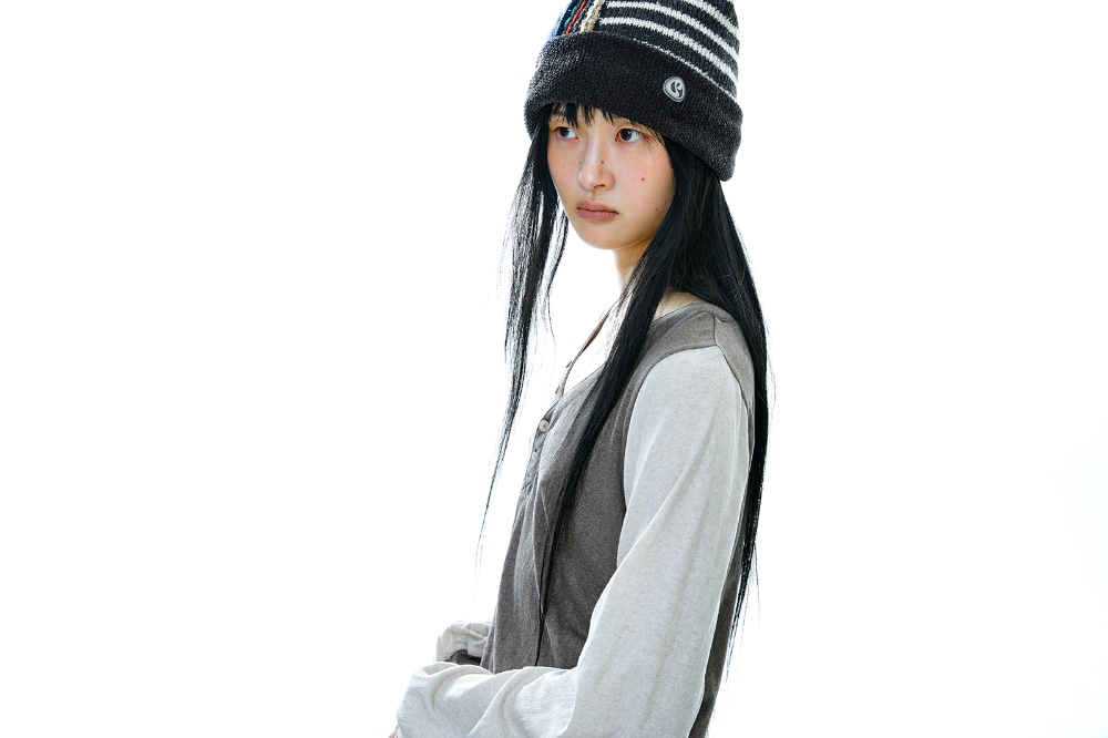 【COYSEIO】 25FW PATCHWORK BEANIE : BROWN