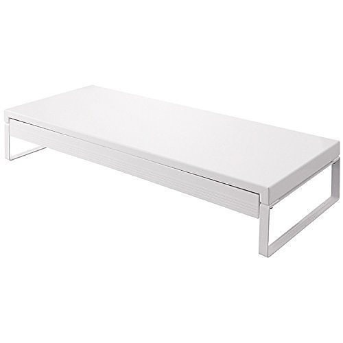 （まとめ買い）机上台[x幅590mm/引出し付] 白 A-7338-0 00183650 [x3]