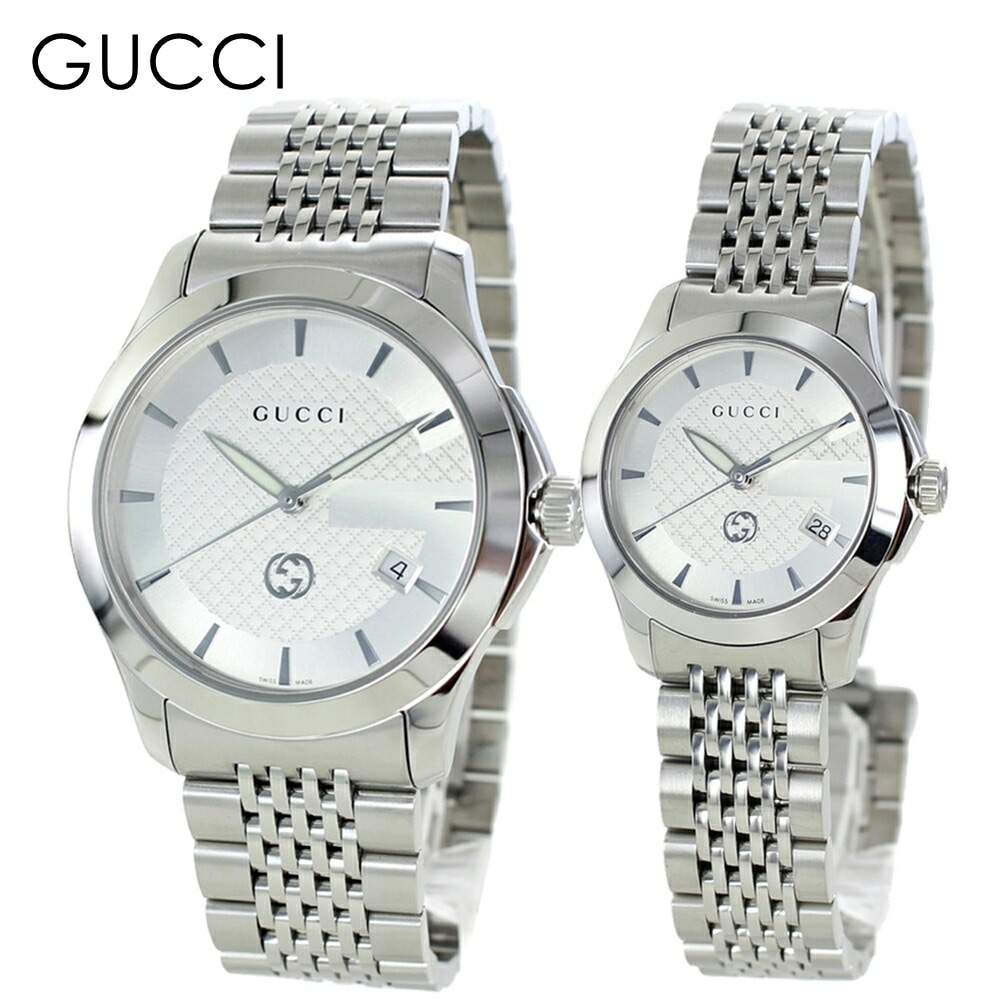 ペアウォッチ 婚約 結婚祝い 結婚記念日 プレゼント グッチ 腕時計 手表 夫婦 高級 GUCCI 時計 Gタイムレス メンズ レディース カップル ペア ギフト 贈り物 ya1264174ya126