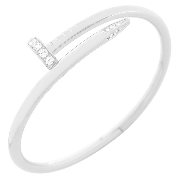 カルティエ Cartier ブレスレット ジュストアンクル K18WG ダイヤモンド ホワイトゴールド #16 Au750 JUSTE UN CLOU B6048716 【修理証明書】【中古】