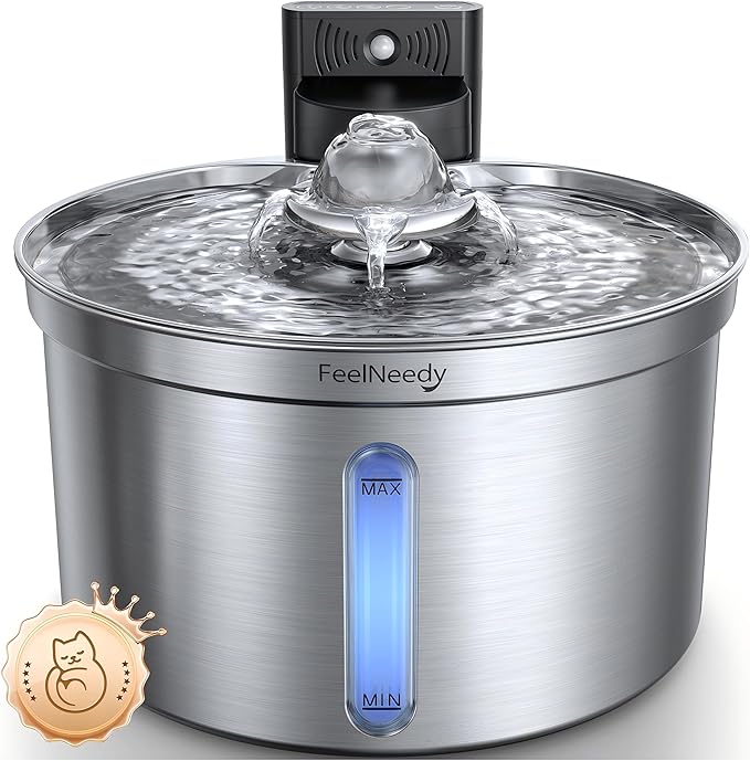 猫 給水器 コードレス充電式 自動 FEELNEEDYステンレス製 ペット用ウォーターボウル 3段階水流モード（センサー/間欠/連続） 多層フィルター付き ワイヤレス 猫 水飲み場 給水機 304ステ 4,956円
