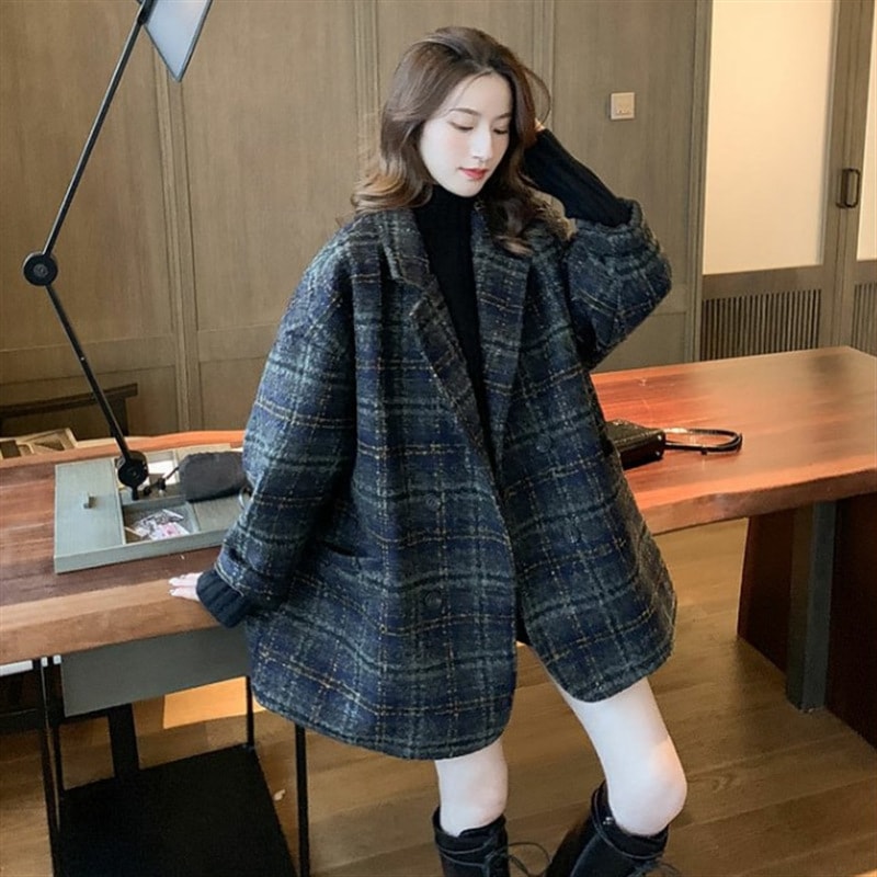 新作 トレンド チェスターコート レディース コート ロング丈 トレンチコート ラシャ アウター チェック柄 カジュアル 秋冬 ゆったり 二次会 ファション