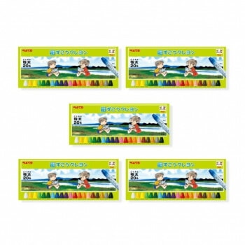ぺんてる　ずこうクレヨン　20色　1-20 PTCG1-20 5個入