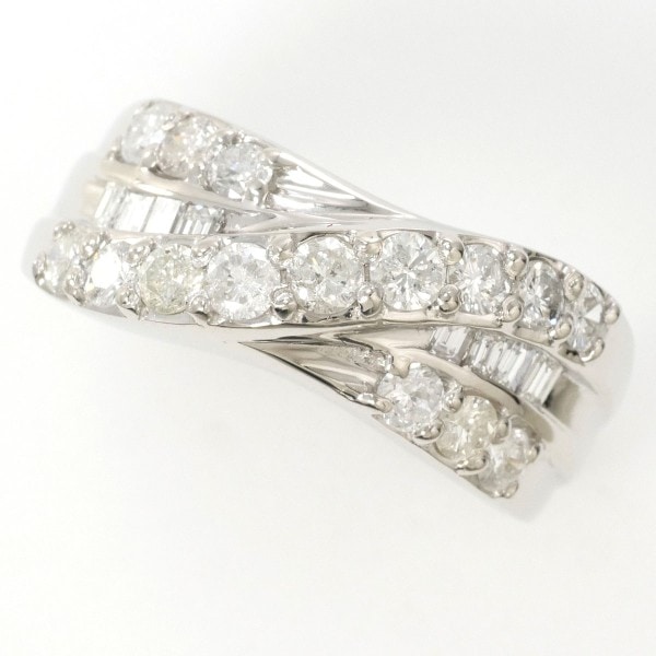 PT900 プラチナ リング 指輪 12号 ダイヤ 1.01 カード鑑別書 ジュエリー 中古