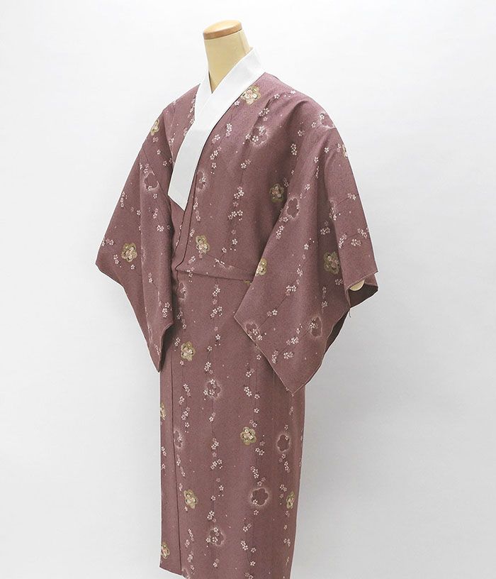長襦袢 未着用美品 正絹 枝垂れ桜梅模様 身丈128.5cm 裄丈63.5cm 長襦袢 未使用 新古品 着物 i4023