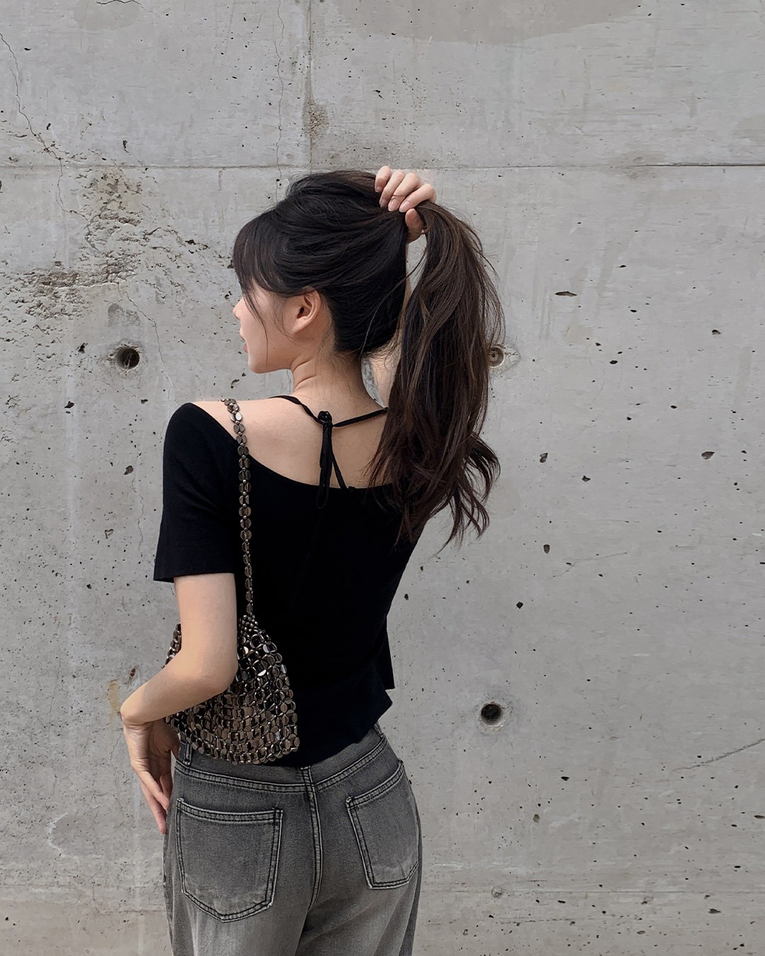 カミホルター半袖ニット韓国ファッション レディース