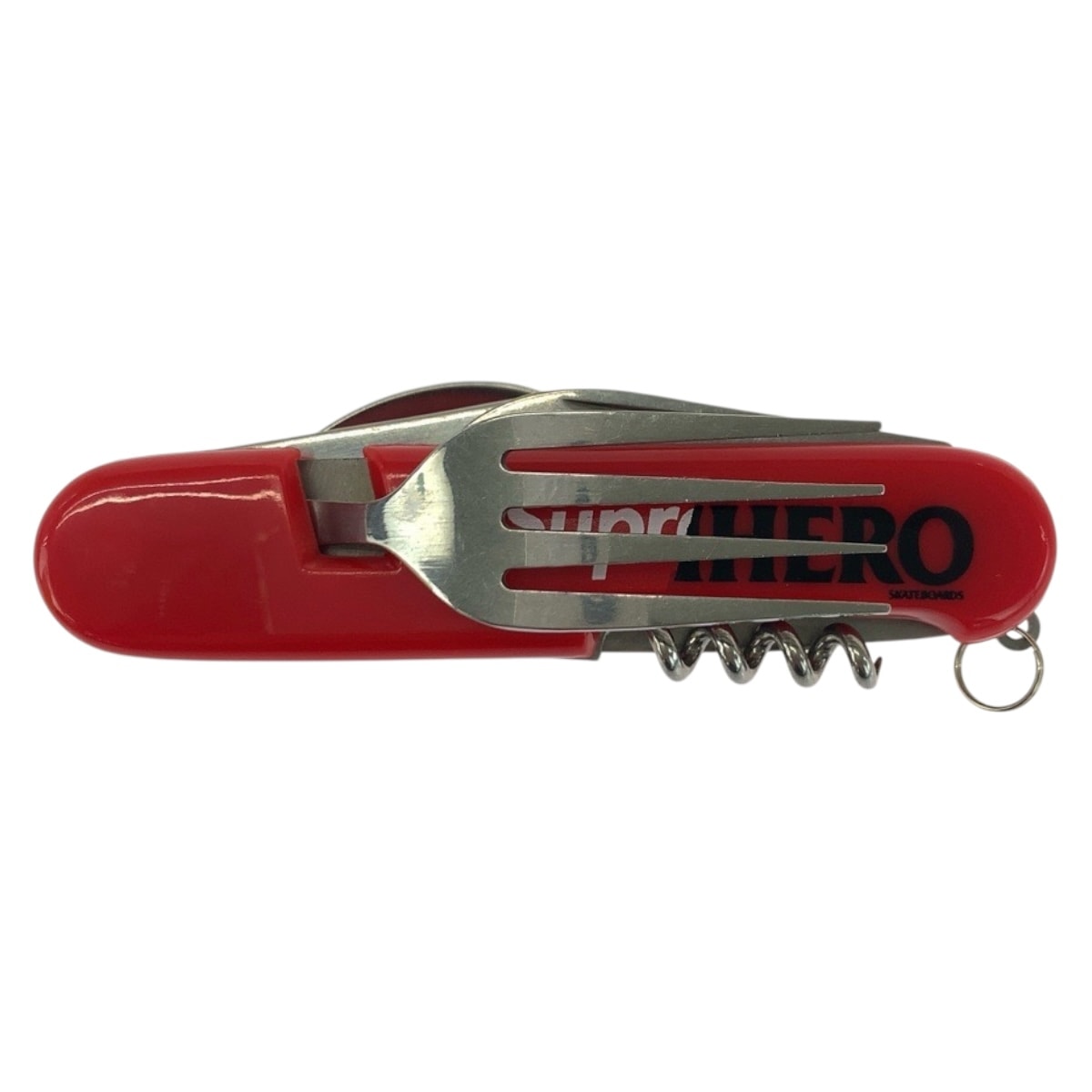 新品未使用 Hobo Tool アンタイヒーロー レッド ホワイト シルバー プラスチック マルチツール ナイフ フォーク スプーン 栓抜き メンズ 505569 新品