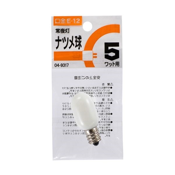 （まとめ）オーム電機 ナツメ球 E12 5Wホワイト LB-T0205-W 1セット（10個）5セット