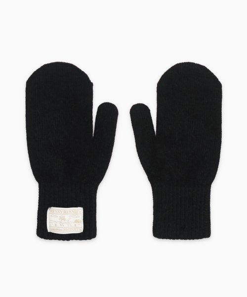 RENNYRENNIE_ANGORA FLUFFY GLOVES [ NIGHT BLACK ]
