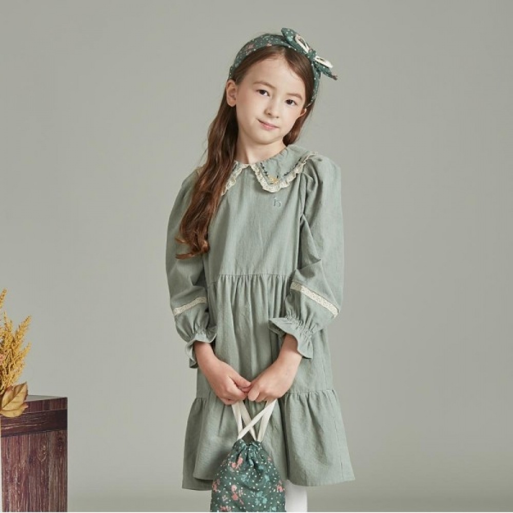 ヘジスキッズ フォレスト コーデュロイワンピース_ミント