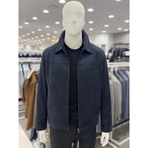 メンズ秋冬スエードスエードネイビー紺トラッカージャケットライダージャケット航空ジップアップジャンパー
