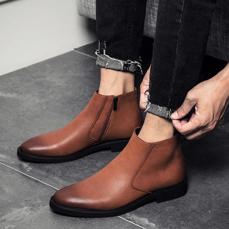 新作 トレンド サイドゴアブーツ チェルシーブーツ ショートブーツ 革靴 ワークブーツ メンズ ブーツ 厚底 エンジニア 軽量 ミリタリー 紳士靴 シューズ