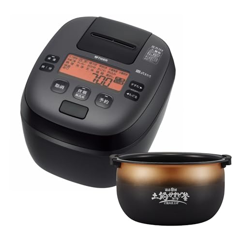 【WEB限定】タイガー魔法瓶(TIGER) 炊飯器 5.5合 圧力IH ご泡火炊き 日本製 粒立ち保温24時間 お手入れ簡単 土鍋かまどコート釜 ブラック JPI-S10NK