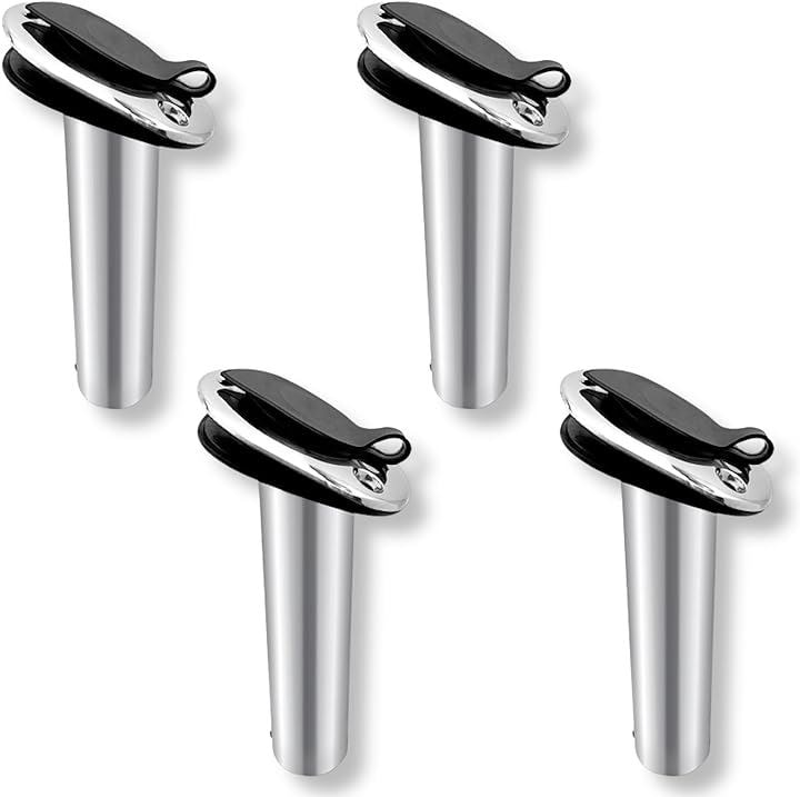 ロッドホルダー 埋め込み式 ステンレス製 船べり 竿立て 釣竿 釣り( 30度_4個セット)