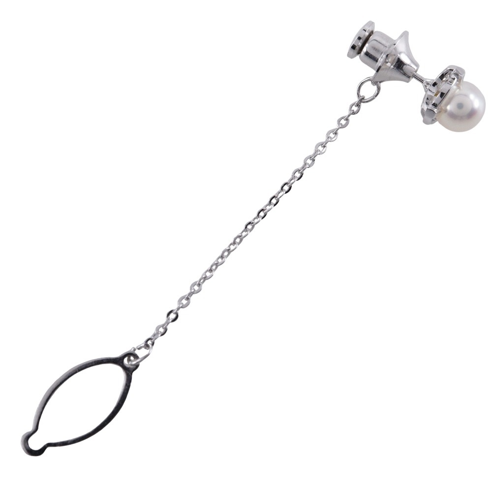 真珠 タイピン 7.1ｍｍ シルバー パール メンズ 中古品 Aランク