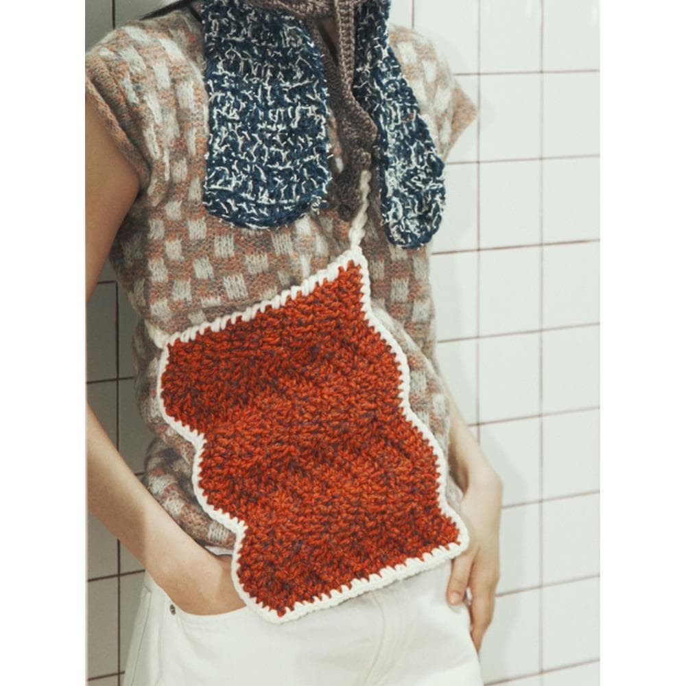 MISU A BARBE WAVE TILE BAG MEDIUM ORANGE