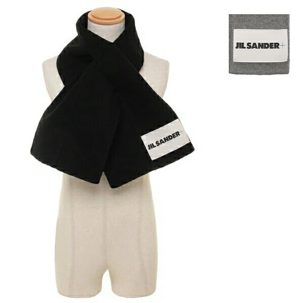 マフラー メンズ J47TE0116 J40020 + フェルトウール ロゴラベル