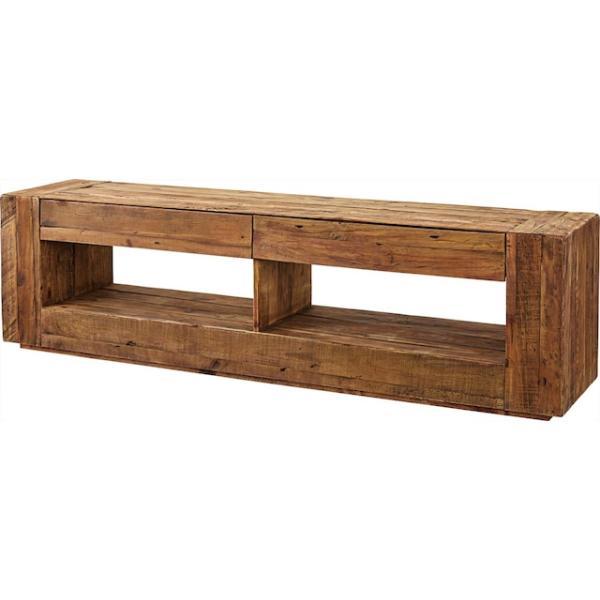 大型TVも置けるパイン古材のヴィンテージなローボード テレビ台 210cm幅 古材 北欧 インダストリアル リビング ローボード
