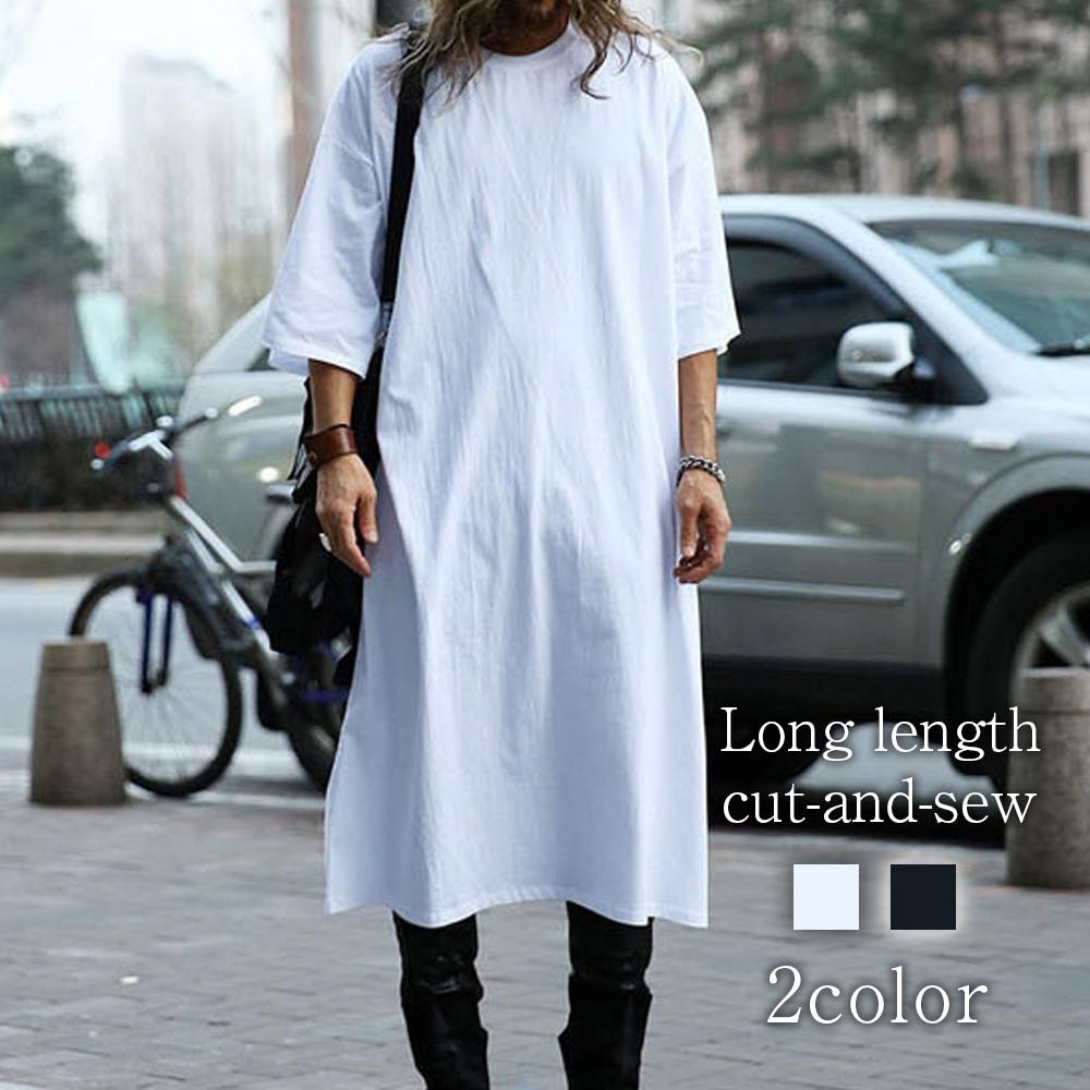 Tシャツ メンズ ロング丈カットソー 肌着 スポーツ インナー 40代 オシャレ ポリエステル 人気 カジュアル ゆったり ワッフル ブラック Vネック 綿 おすすめ 薄手 ブランド ジャケット 涼し