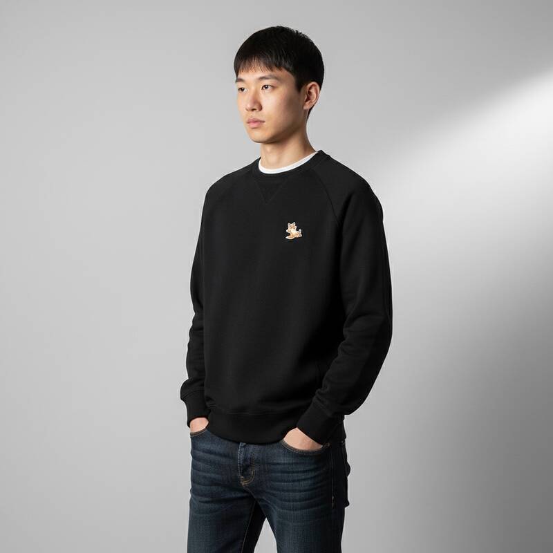 メゾン・キツネ チルラックスパッチ クルーネック メンズ・レディース兼用 Tシャツ ブラック GU00342KM0002 P199