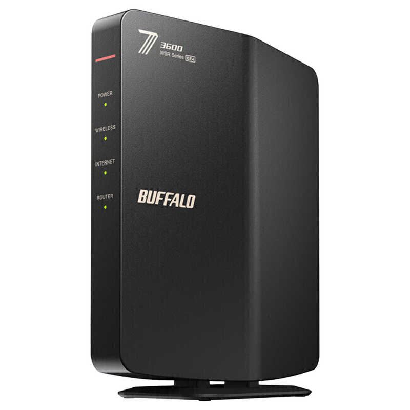 BUFFALO　Wi-Fiルーター AirStation デュアルバンド 2882＋688Mbps ブラック ［Wi-Fi 7(be) / IPv6対応］　WSR3600BE4P/CBK