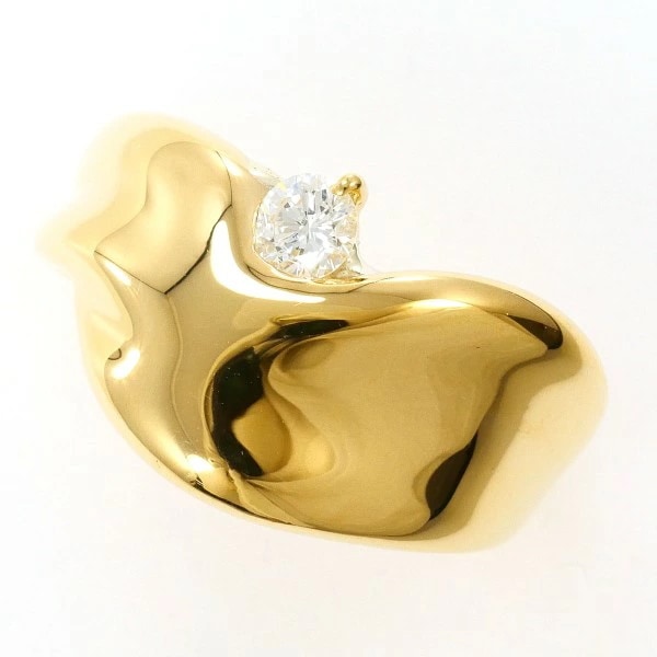 K18 18金 YG リング 指輪 12.5号 ダイヤ 0.17 カード鑑別書 ジュエリー 中古