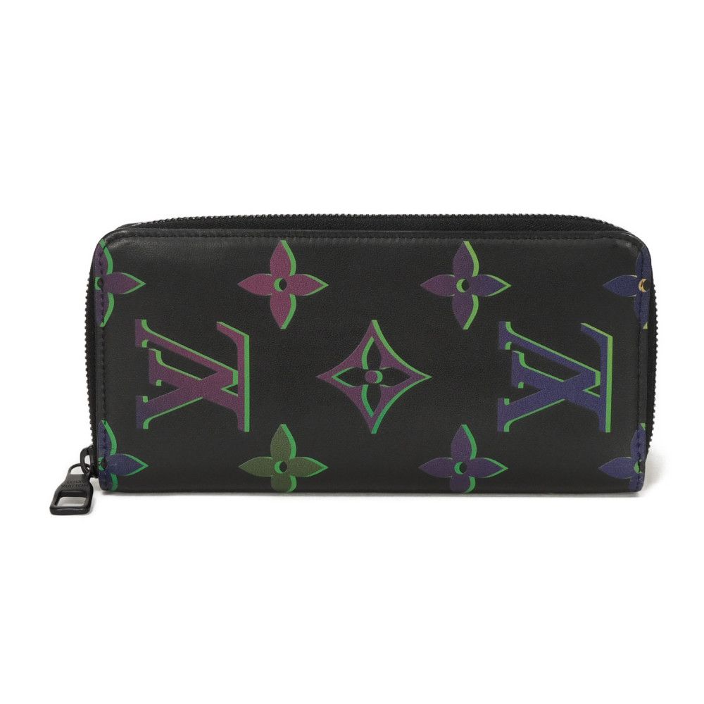 【中古】 長財布 日本限定 マルチカラー RFID ジッピーウォレット ヴェルティカル モノグラム スポットライト M82368