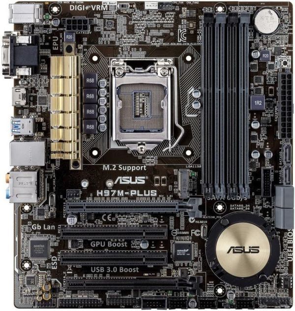 ASUS H97M-PLUS LGA 1150 Intel H97 HDMI SATA 6Gb/s USB 3.0 Micro ATX Intel Motherboard