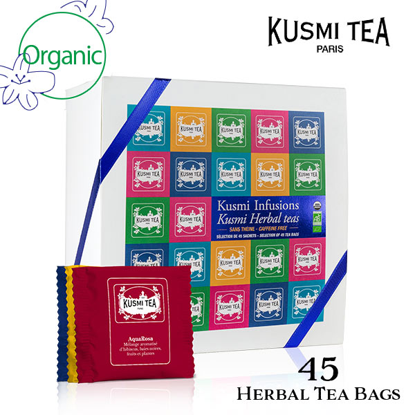 クスミティー KUSMI TEA カフェインフリー　ギフトアソートメント　ハーブティー　ティーバッグ　45枚入り INFU45EBIO r7c