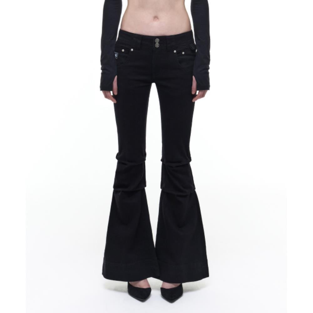 OPUS0012 Op 09 STUNNER FLARE DENIM PANTS BLACK OP4A2D602