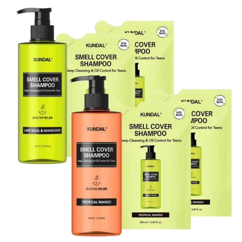 思春期シャンプー オールデイスメルカバー ティーンシャンプー 400ml + 詰め替え用 380ml × 2[ライムバジルマンダリン/ トロピカルマンゴー] /匂い対策/頭皮ケア/ハーブ配合/爽やか洗