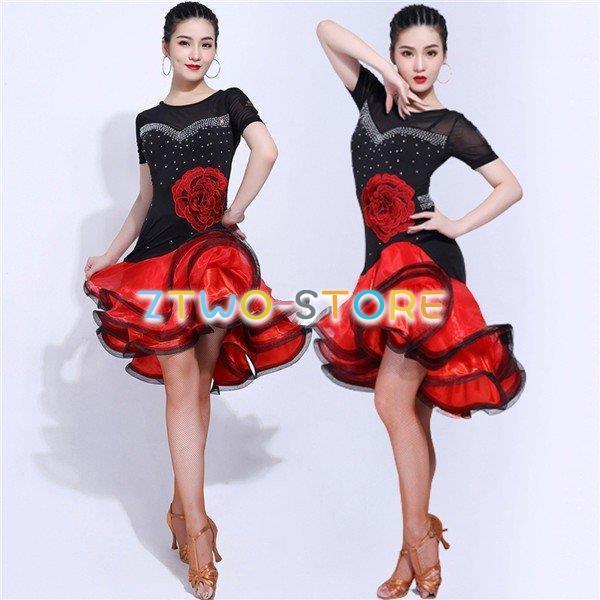 新しい子供用ダンスウェア ダンス衣装 ラテン衣装 チャチャチャ 社交ダンス ワンピース キャバ スタンダード ワルツ ラテンダンス舞踏会 演出用 舞台 発表会ドレス 2枚購入で2271円OFF