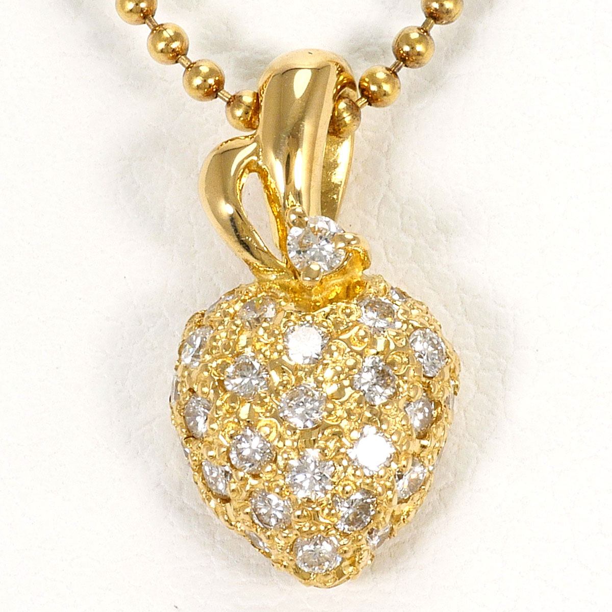 K18 18金 YG イエローゴールド ネックレス ダイヤモンド 0.32ct カード鑑別書 総重量約4.1g 約41cm ジュエリー 中古