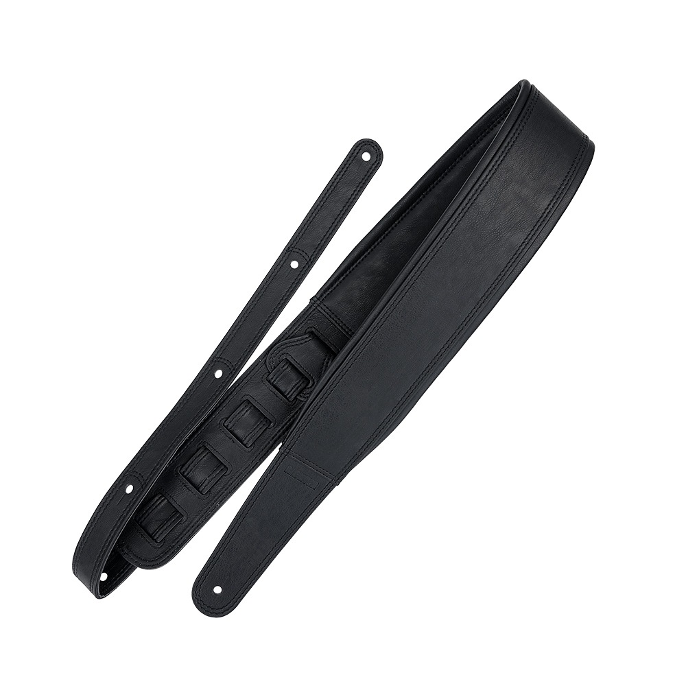 Richterシリーズ ギター/ベースストラップ Springbreak I Leatheretteシリーズ 1632 Black 幅広設計 肩の負担軽減 クッション入り 7cm幅 長さ調整可能