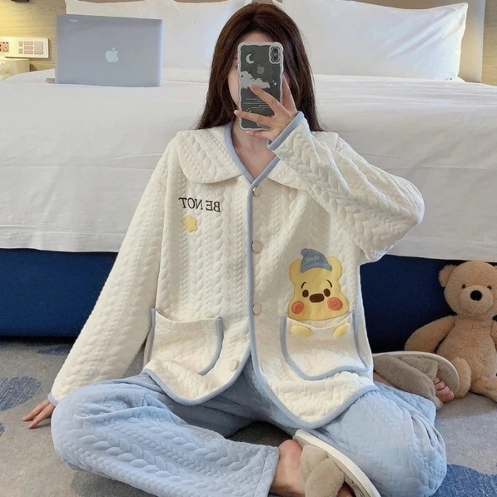 パジャマ 女性 秋冬 カーディガン 長袖 ズボン 大きいサイズ ホームウェア