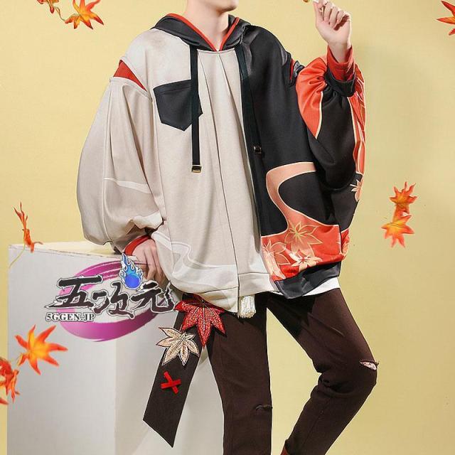 三分妄想　原神　コスプレ　楓原万葉　カズハ　日常服　カジュアルコート　ウィッグ　追加可