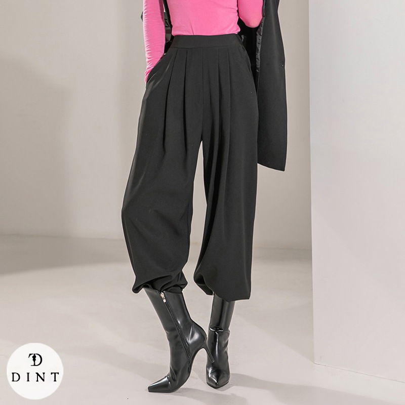 DINT_P2692 ピンタックバンディングワイドロングスラックス